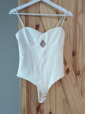 White Keyhole Bodysuit